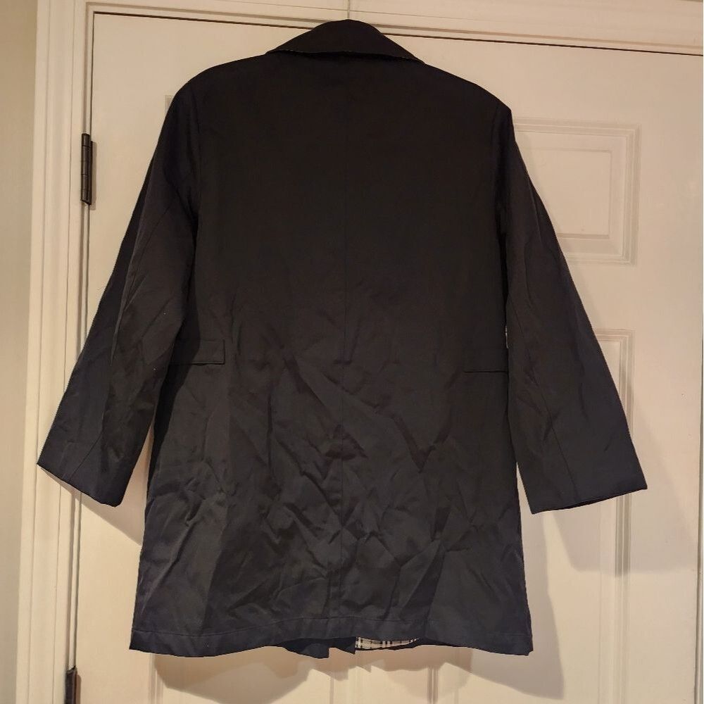 Gallery Black Plaid Lined Button Up Jacket L - image 5